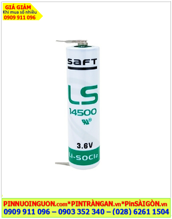 Saft LS14500 (chân thép hàn 2P); Pin nuôi nguồn PLC Saft LS14500 lithium 3.6v AA 2600mAh _Xuất xứ Pháp